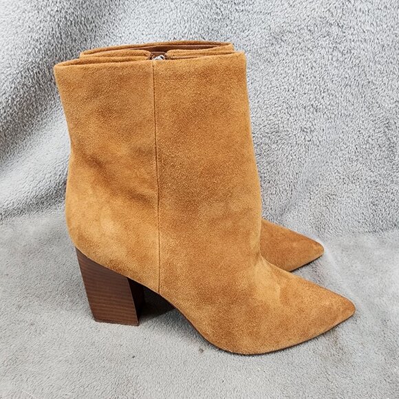 Marc Fisher Shoes Womens Size 8 Brown Leather Side Zip Ankle Boots - Picture 4 of 12